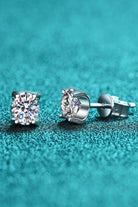 2 Ct Moissanite Stud Earrings - Rhodium Vermeil- Claude Jewelry Moissanite - Shop claudejewelry.com