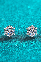 2 Ct Moissanite Stud Earrings - Rhodium Vermeil- Claude Jewelry Moissanite - Shop claudejewelry.com