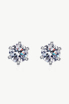 2 Ct Moissanite Stud Earrings - Rhodium Vermeil- Claude Jewelry Moissanite - Shop claudejewelry.com