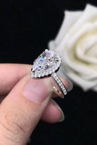 2 Ct Moissanite Teardrop Cluster Ring - - Claude Jewelry Moissanite - Shop claudejewelry.com