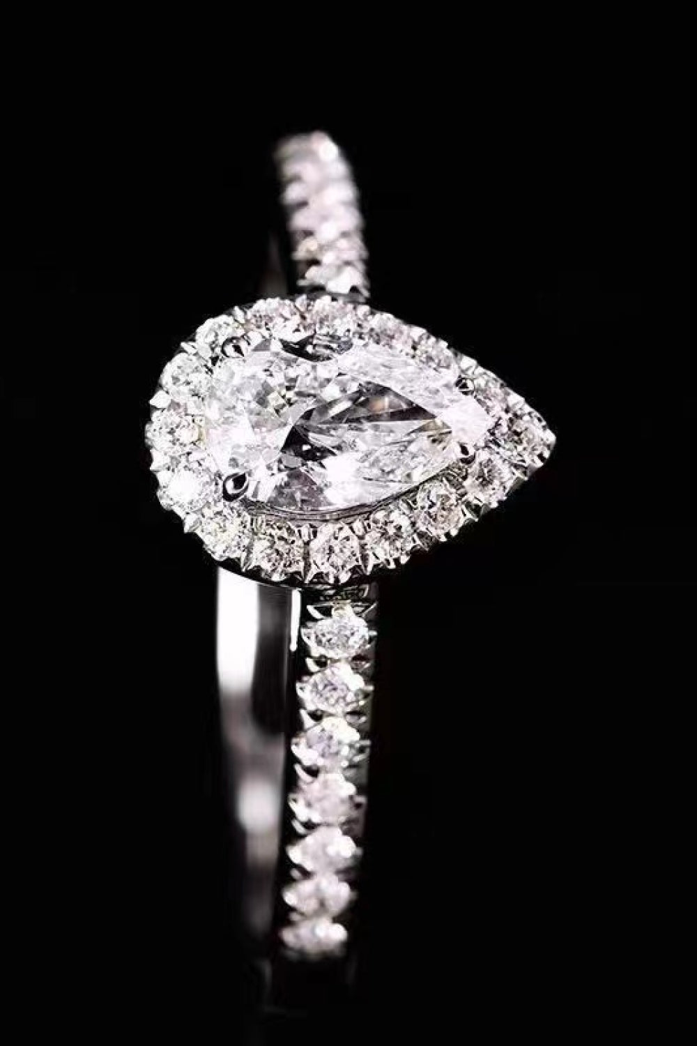 2 Ct Moissanite Teardrop Cluster Ring - - Claude Jewelry Moissanite - Shop claudejewelry.com