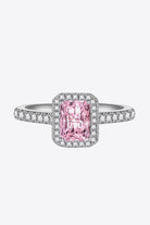 2 Ct Pink Moissanite Pave Ring - Pink-5- Claude Jewelry Moissanite - Shop claudejewelry.com