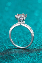 2 Ct Rhodium Vermeil Moissanite Ring - - Claude Jewelry Moissanite - Shop claudejewelry.com