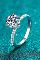 2 Ct Rhodium Vermeil Moissanite Ring - - Claude Jewelry Moissanite - Shop claudejewelry.com