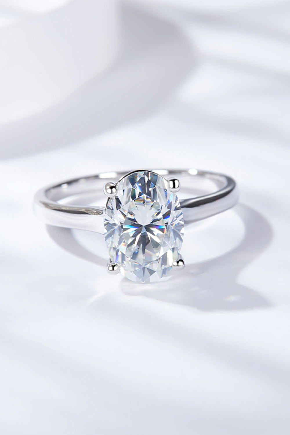 2.5 Ct Moissanite Solitaire Ring - Platinum Vermeil-5- Claude Jewelry Moissanite - Shop claudejewelry.com