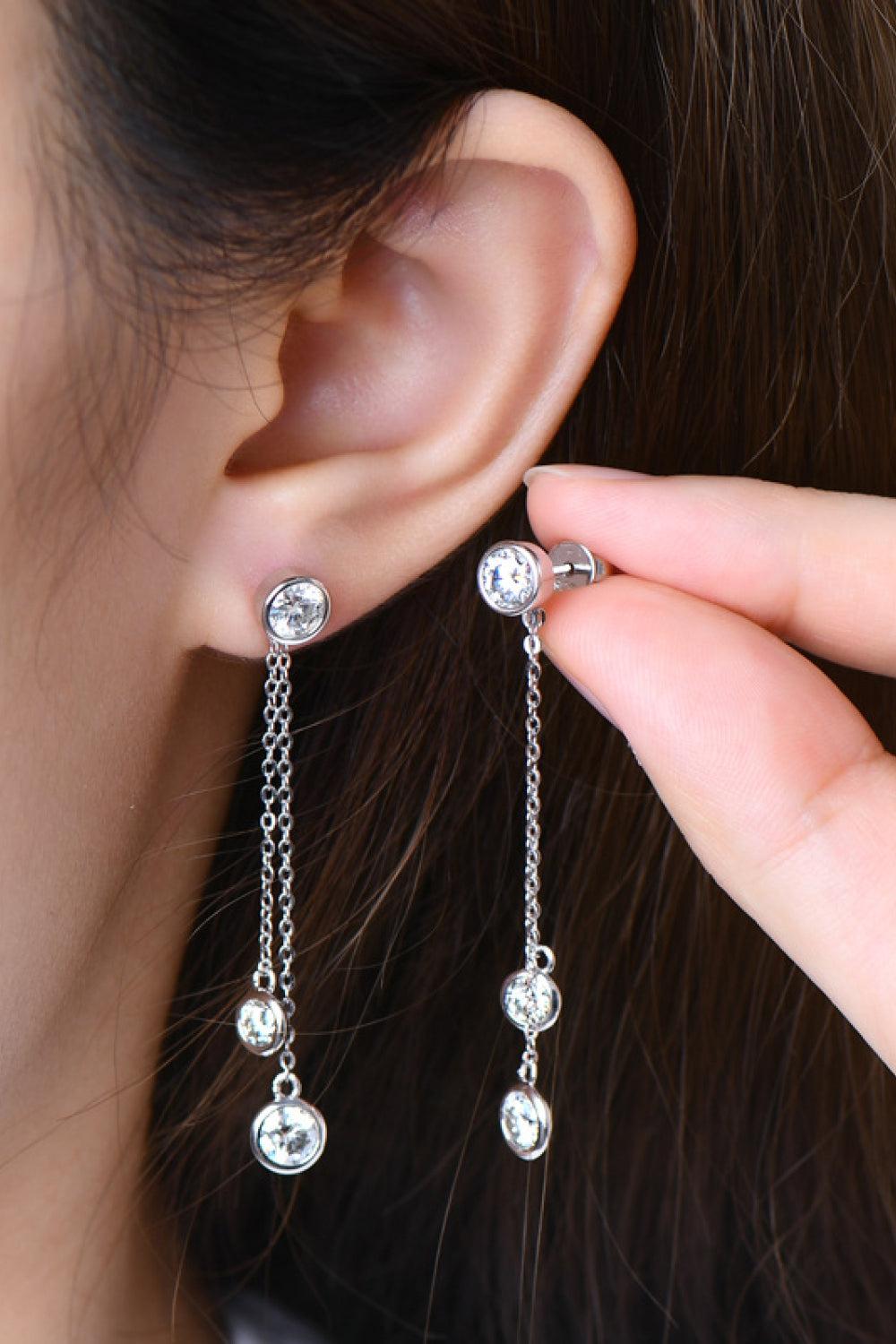 2.6 Carat Moissanite 925 Sterling Silver Earrings - - Claude Jewelry Moissanite - Shop claudejewelry.com