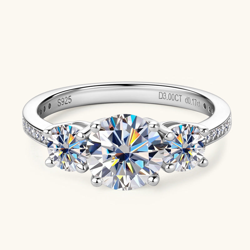 3 Carat Moissanite 925 Sterling Silver Ring - - Claude Jewelry Moissanite - Shop claudejewelry.com