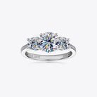 3 Carat Moissanite 925 Sterling Silver Ring - Platinum Vermeil-4- Claude Jewelry Moissanite - Shop claudejewelry.com