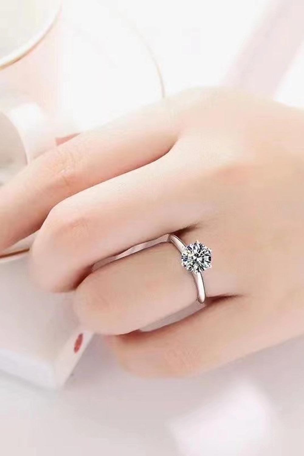 3 Ct Moissanite 6-Prong Ring - - Claude Jewelry Moissanite - Shop claudejewelry.com