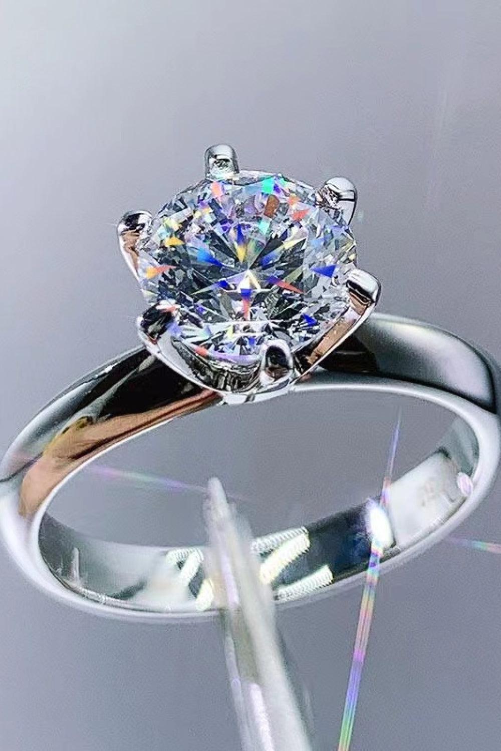 3 Ct Moissanite 6-Prong Ring - - Claude Jewelry Moissanite - Shop claudejewelry.com