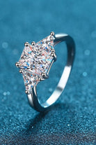 3 Ct Moissanite 925 Sterling Silver Rhodium Vermeil Ring - - Claude Jewelry Moissanite - Shop claudejewelry.com