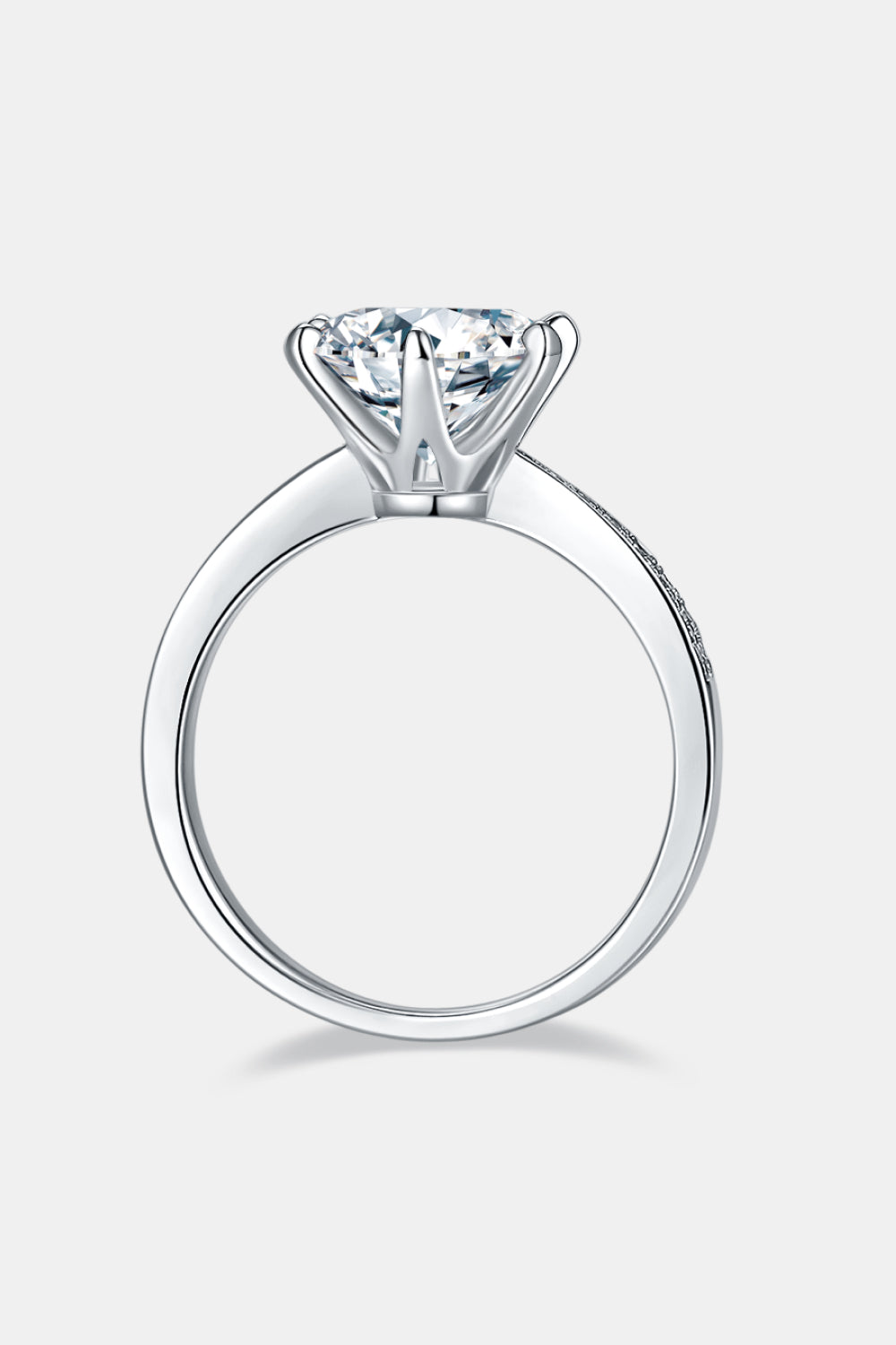 3 Ct Moissanite Side Stone Pave Ring - - Claude Jewelry Moissanite - Shop claudejewelry.com