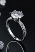 3 Ct Moissanite Side Stone Pave Ring - - Claude Jewelry Moissanite - Shop claudejewelry.com