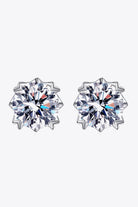 4 Ct Moissanite Rhodium Vermeil Stud Earrings - Rhodium Vermeil- Claude Jewelry Moissanite - Shop claudejewelry.com