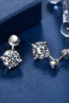 4 Ct Moissanite Shaft Drop Earrings - Platinum Vermeil- Claude Jewelry Moissanite - Shop claudejewelry.com