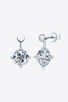 4 Ct Moissanite Shaft Drop Earrings - Platinum Vermeil- Claude Jewelry Moissanite - Shop claudejewelry.com