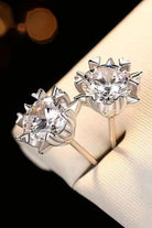 4 Ct Moissanite Snowflake Stud Earrings - Platinum Vermeil- Claude Jewelry Moissanite - Shop claudejewelry.com