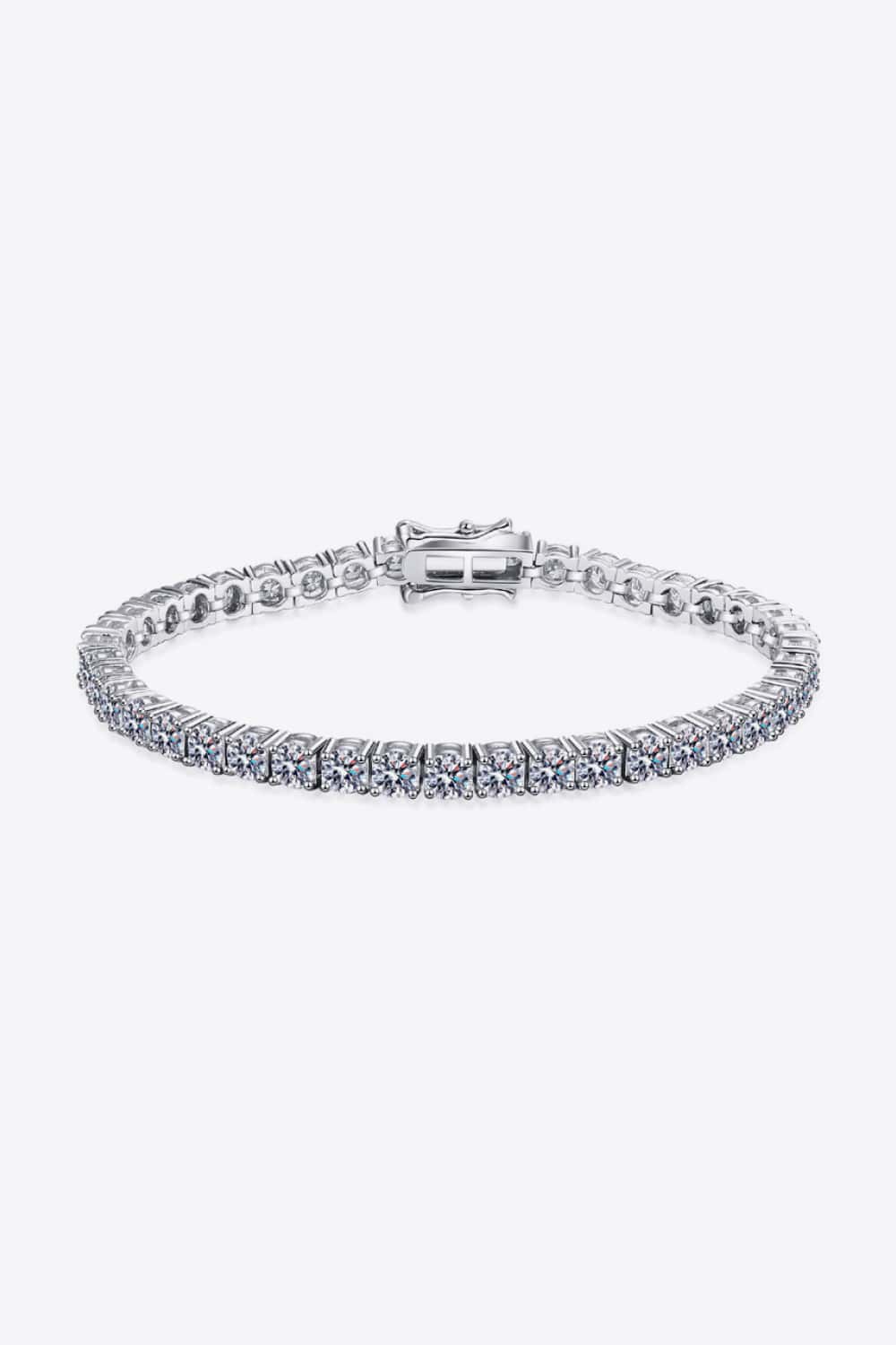 4.9 Ct Moissanite Bracelet - Rhodium Vermeil- Claude Jewelry Moissanite - Shop claudejewelry.com