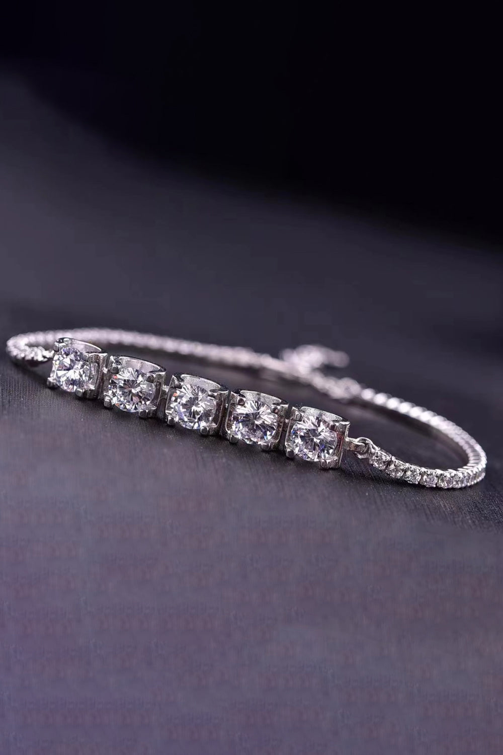 5 Ct Moissanite Lobster Clasp Bracelet - 925 Sterling Silver- Claude Jewelry Moissanite - Shop claudejewelry.com