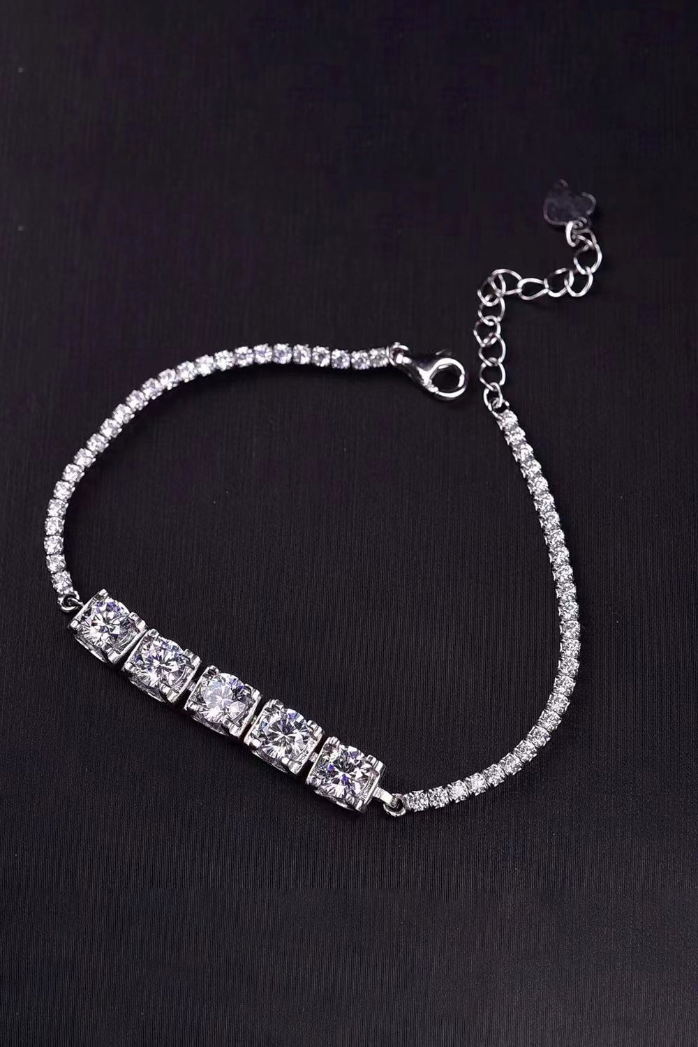 5 Ct Moissanite Lobster Clasp Bracelet - 925 Sterling Silver- Claude Jewelry Moissanite - Shop claudejewelry.com