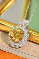 5 Ct Yellow Moissanite Pendant Necklace - Yellow/White- Claude Jewelry Moissanite - Shop claudejewelry.com