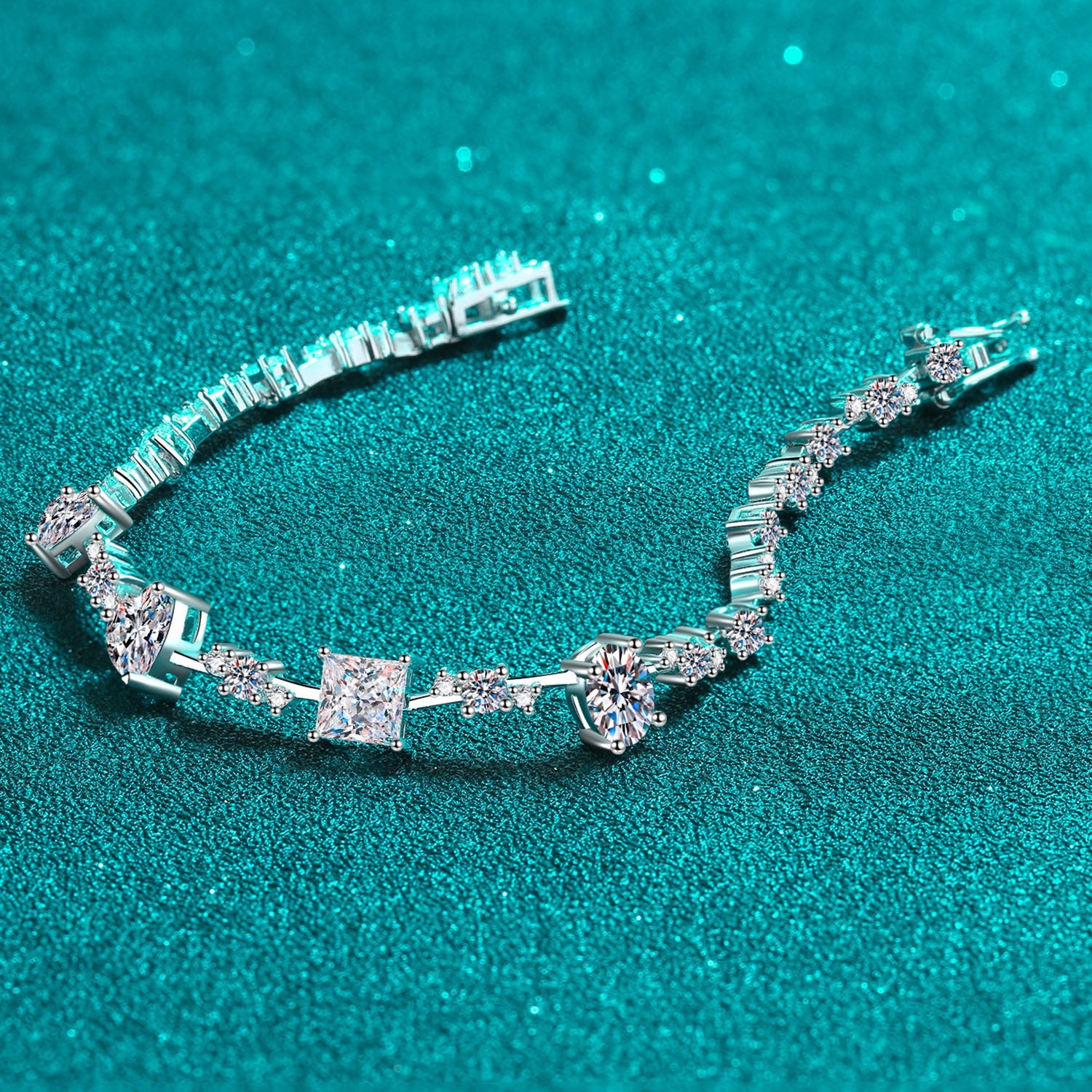 6.2 Carat Moissanite 925 Sterling Silver Bracelet - 925 Sterling Silver- Claude Jewelry Moissanite - Shop claudejewelry.com