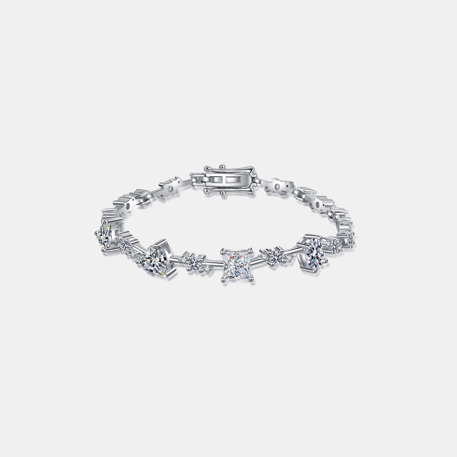 6.2 Carat Moissanite 925 Sterling Silver Bracelet - 925 Sterling Silver- Claude Jewelry Moissanite - Shop claudejewelry.com