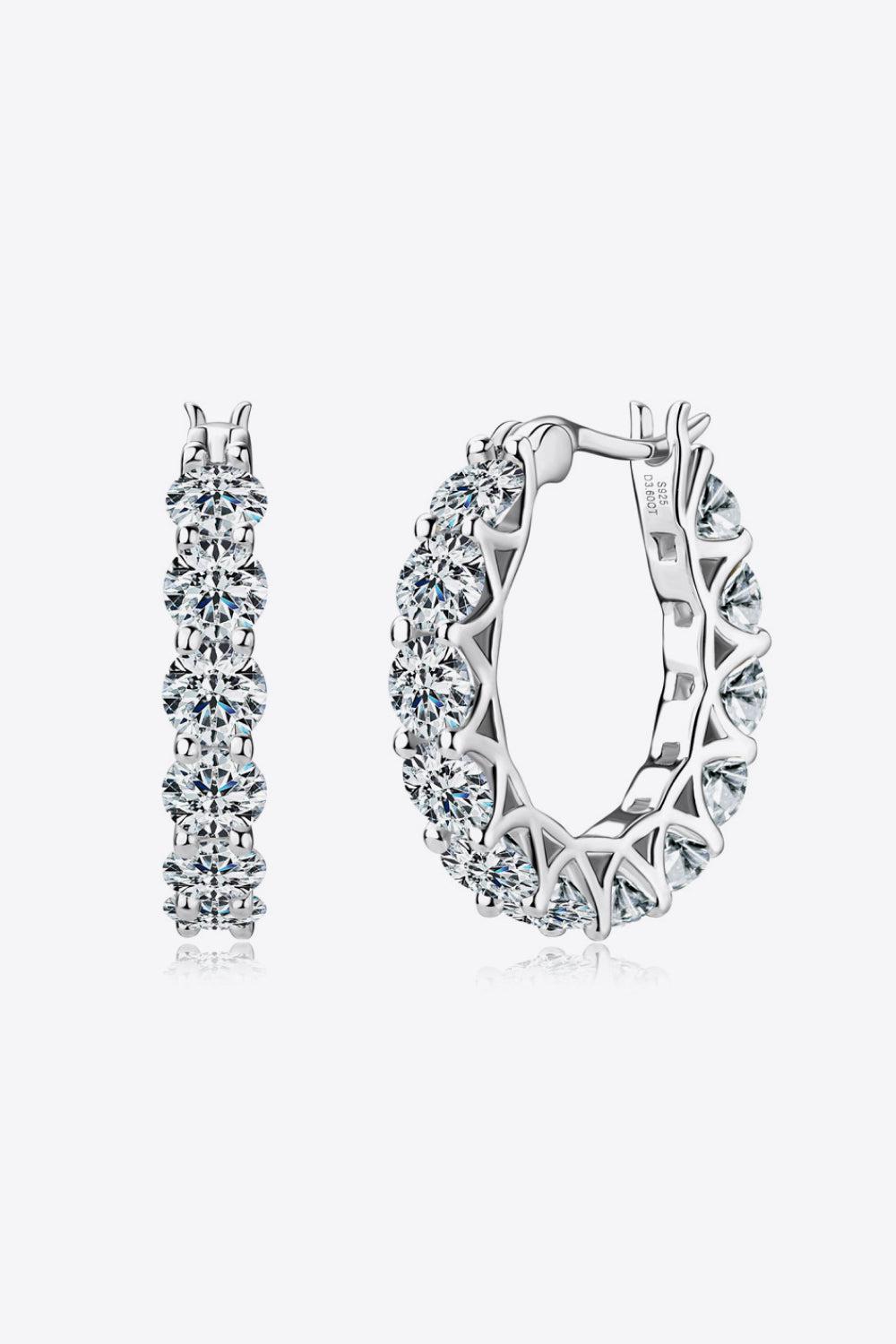 7.2 Carat Moissanite Spark Hoop Earrings - - Claude Jewelry Moissanite - Shop claudejewelry.com