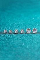 925 Sterling Silver 6-Prong 2 Ct Moissanite Stud Earrings - Rhodium Vermeil- Claude Jewelry Moissanite - Shop claudejewelry.com