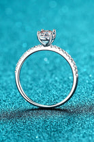 925 Sterling Silver Inlaid 1 Ct Moissanite Ring - - Claude Jewelry Moissanite - Shop claudejewelry.com