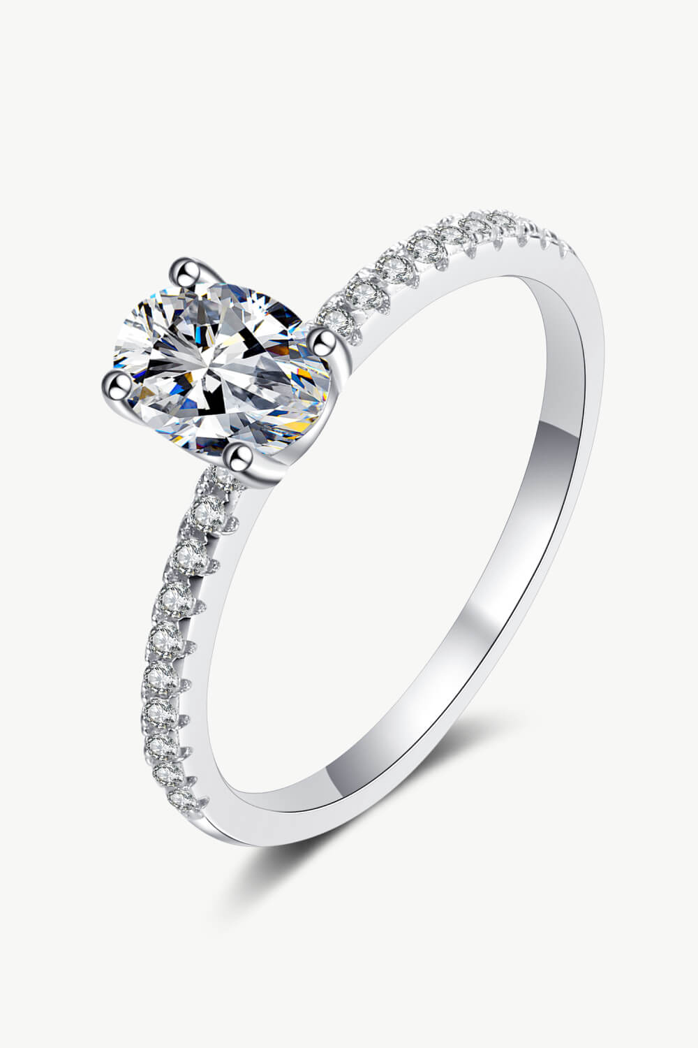 925 Sterling Silver Inlaid 1 Ct Moissanite Ring - Rhodium Vermeil-4- Claude Jewelry Moissanite - Shop claudejewelry.com