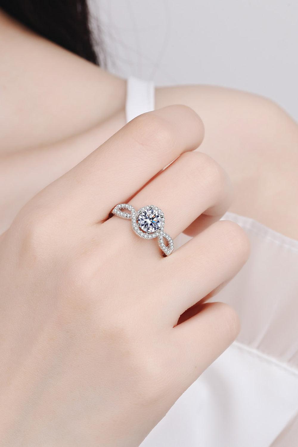 925 Sterling Silver Moissanite Designer Ring - - Claude Jewelry Moissanite - Shop claudejewelry.com