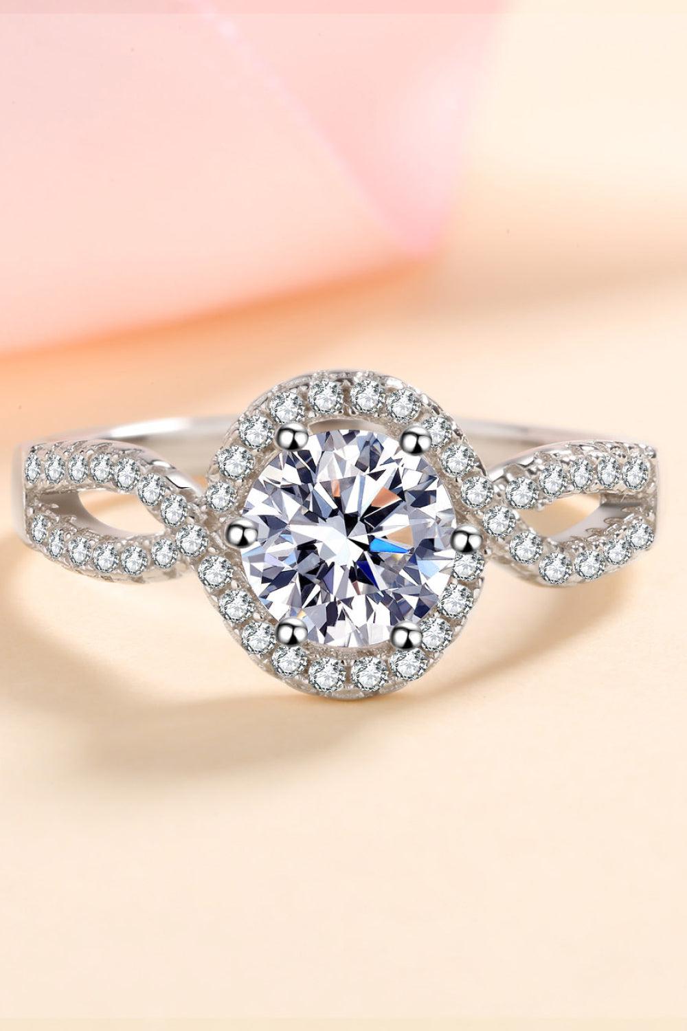 925 Sterling Silver Moissanite Designer Ring - - Claude Jewelry Moissanite - Shop claudejewelry.com