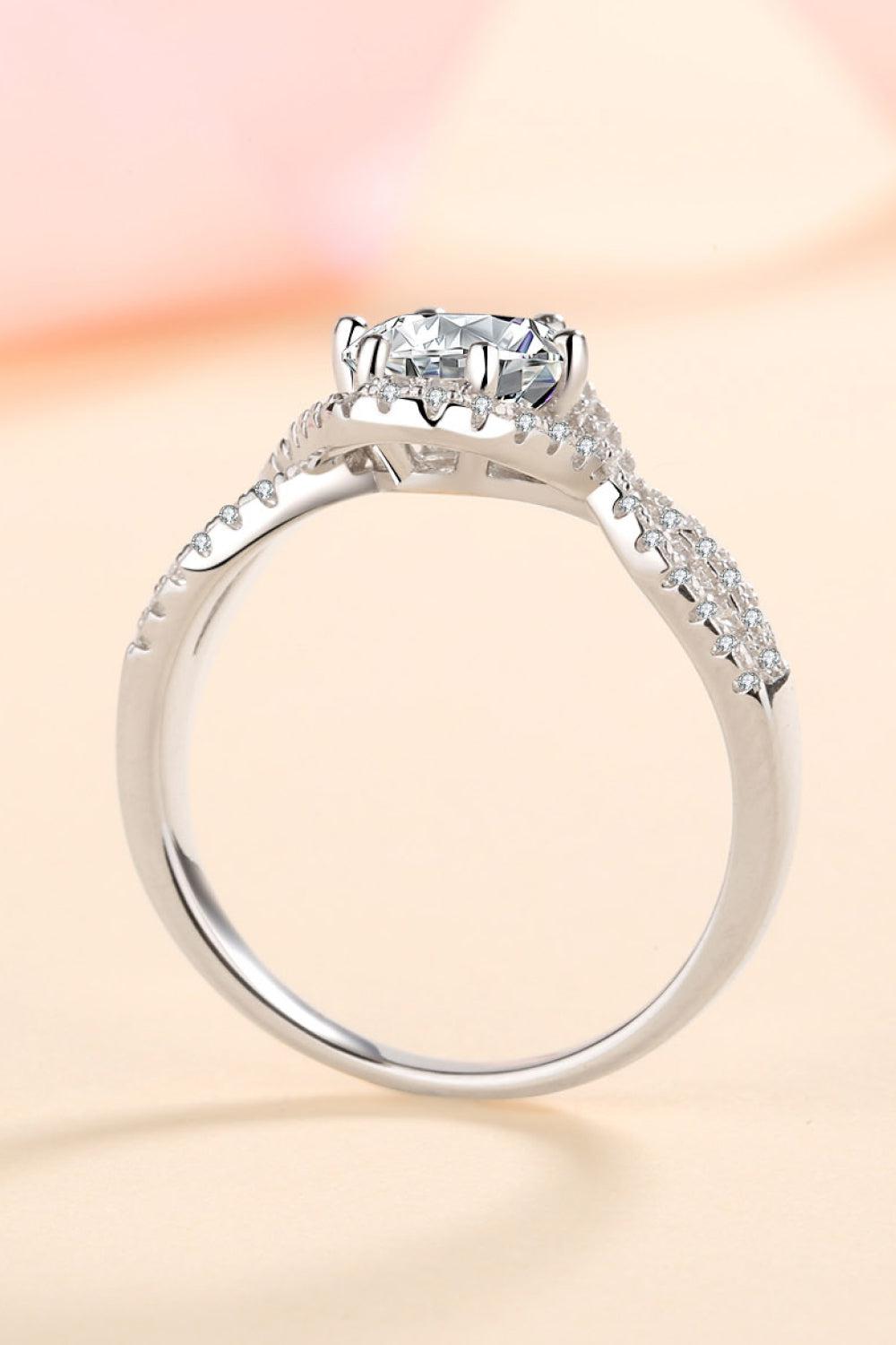 925 Sterling Silver Moissanite Designer Ring - - Claude Jewelry Moissanite - Shop claudejewelry.com