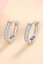 925 Sterling Silver Moissanite Pave Huggie Earrings - 925 Sterling Silver- Claude Jewelry Moissanite - Shop claudejewelry.com