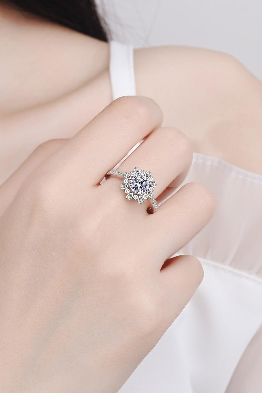 925 Sterling Silver Moissanite Ring - - Claude Jewelry Moissanite - Shop claudejewelry.com