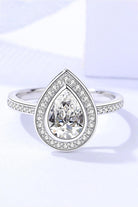 925 Sterling Silver Teardrop Moissanite Ring - - Claude Jewelry Moissanite - Shop claudejewelry.com