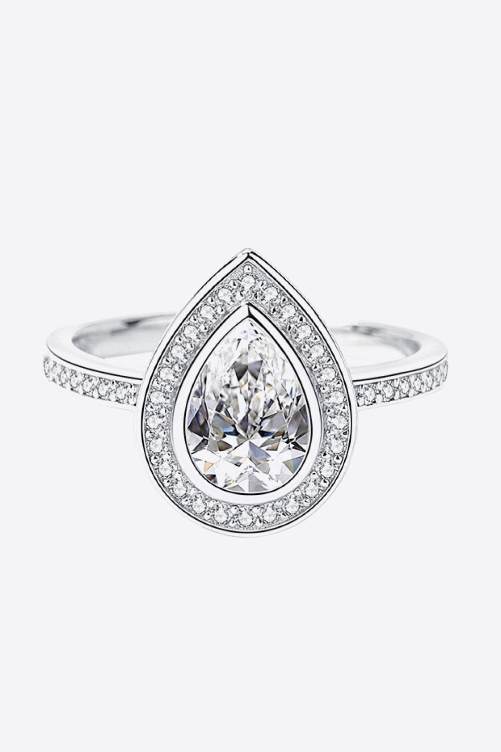 925 Sterling Silver Teardrop Moissanite Ring - 925 Sterling Silver-6- Claude Jewelry Moissanite - Shop claudejewelry.com