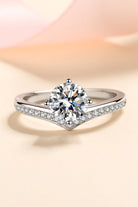 925 Sterling Silver with 1 Ct Moissanite Peak Ring - - Claude Jewelry Moissanite - Shop claudejewelry.com