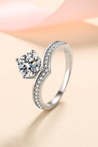 925 Sterling Silver with 1 Ct Moissanite Peak Ring - - Claude Jewelry Moissanite - Shop claudejewelry.com