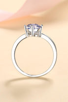 925 Sterling Silver with 1 Ct Moissanite Peak Ring - - Claude Jewelry Moissanite - Shop claudejewelry.com