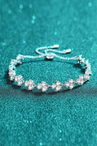 Adjustable Moissanite Leaves Bracelet - Rhodium Vermeil- Claude Jewelry Moissanite - Shop claudejewelry.com