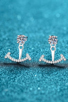 Anchor Moissanite Drop Earrings - Rhodium Vermeil- Claude Jewelry Moissanite - Shop claudejewelry.com