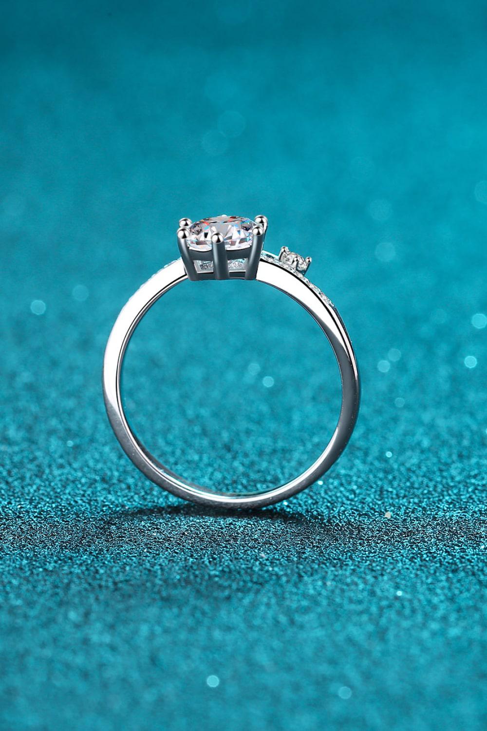 Asymmetrical Two Stone Moissanite Ring - - Claude Jewelry Moissanite - Shop claudejewelry.com