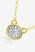 Bezel Set 1 Ct Moissanite Round Pendant Necklace - - Claude Jewelry Moissanite - Shop claudejewelry.com