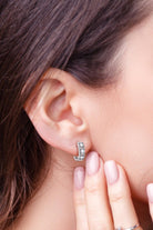 Chanel Set Moissanite Track Huggie Earrings - - Claude Jewelry Moissanite - Shop claudejewelry.com