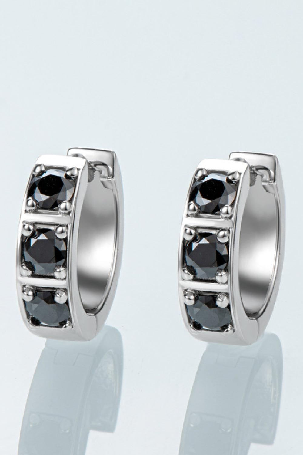 Chanel Set Moissanite Track Huggie Earrings - - Claude Jewelry Moissanite - Shop claudejewelry.com