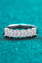 Cinq 2 Ct Moissanite Rhodium Vermeil Ring - - Claude Jewelry Moissanite - Shop claudejewelry.com