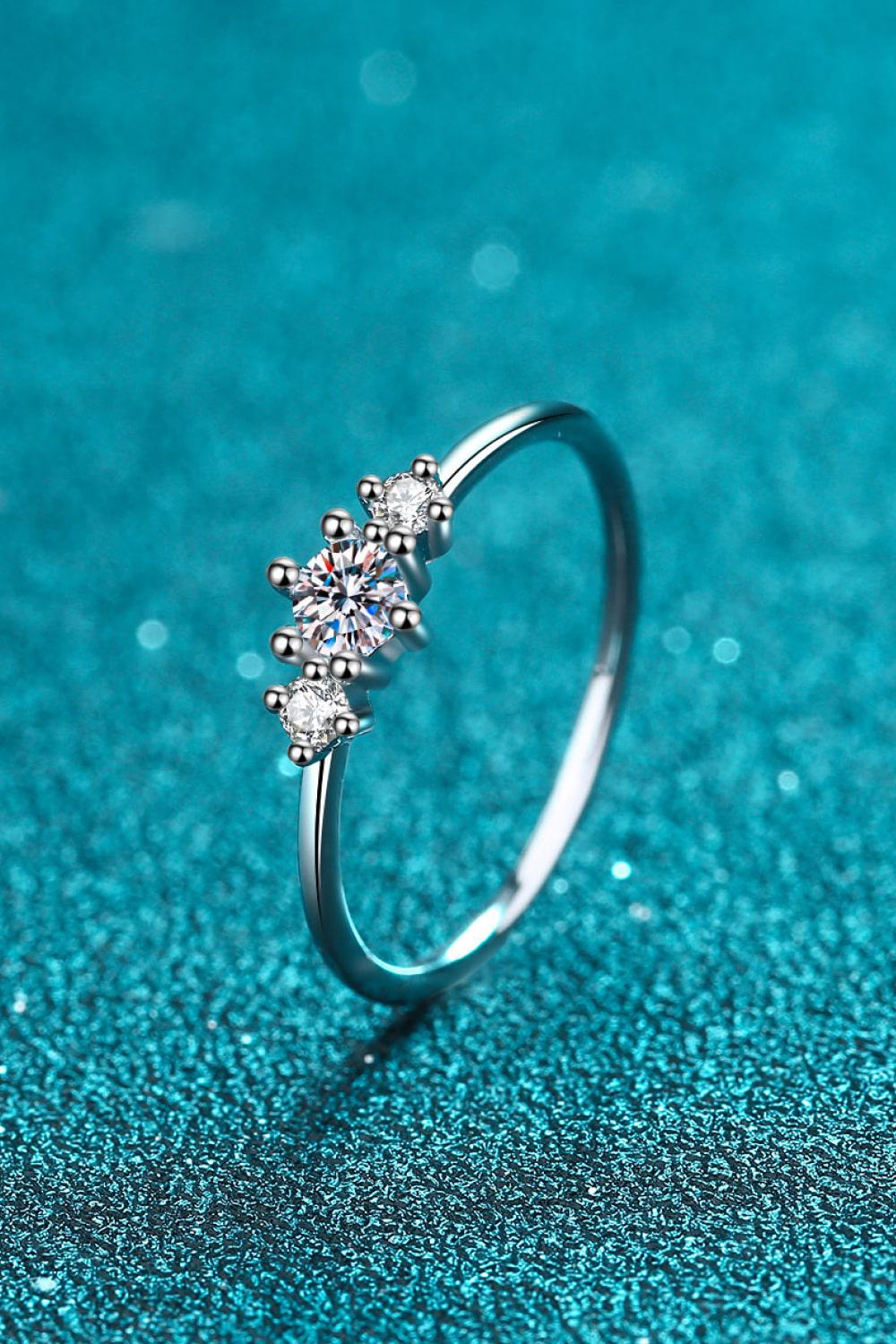 Cluster Moissanite 925 Sterling Silver Ring - - Claude Jewelry Moissanite - Shop claudejewelry.com