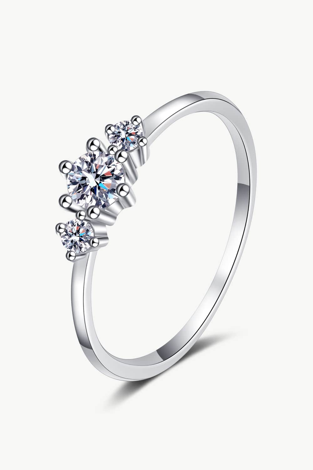 Cluster Moissanite 925 Sterling Silver Ring - Rhodium Vermeil-4- Claude Jewelry Moissanite - Shop claudejewelry.com